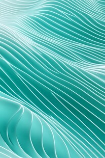 青绿色线条波浪抽象背景