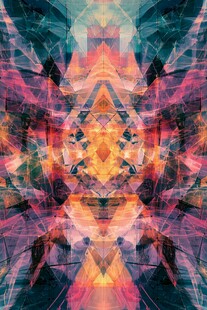 梦幻炫彩几何抽象艺术图案