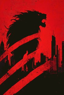 城市之上的咆哮雄狮