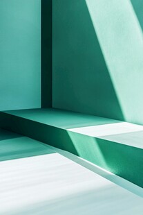 清新绿调几何空间场景