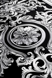 黑白奢华花纹装饰图案