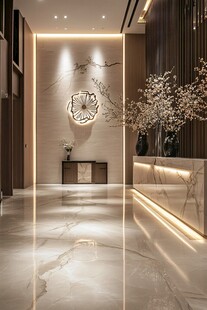 现代中式风奢华入户玄关