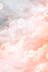 梦幻粉色云朵天空美景