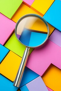 放大镜下的多彩方块世界