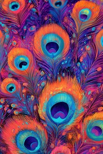 绚丽多彩孔雀羽毛图案