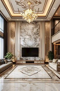 奢华大气的现代客厅空间