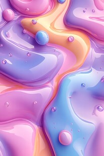 梦幻多彩流体艺术图案