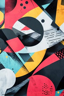 抽象几何涂鸦艺术图案