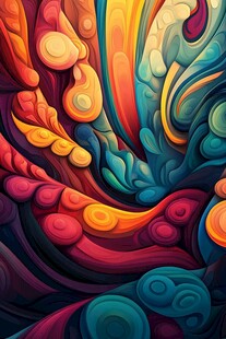 梦幻多彩抽象流体艺术图案