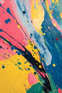 绚丽多彩的抽象泼墨艺术