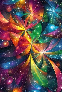 绚丽多彩的梦幻星空花纹