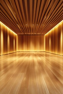 木质空旷室内空间场景