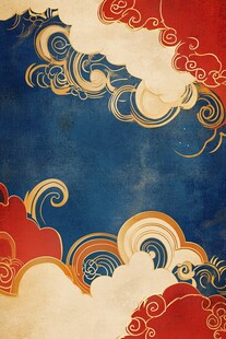 中式古典云纹背景图案