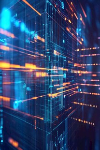 科技感数字矩阵光影画面