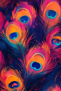 绚丽多彩孔雀羽毛纹理