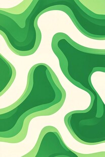 清新绿系抽象几何图案