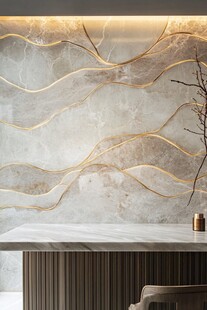 奢华大理石金边艺术背景墙