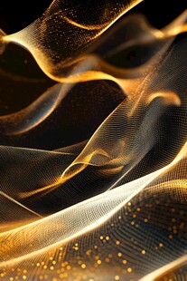 金色动感流线抽象艺术画面