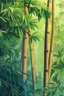 清幽竹林风景图