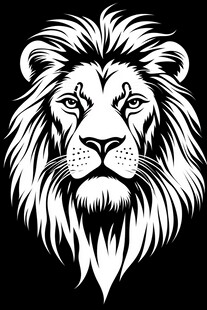 黑白雄狮头像
