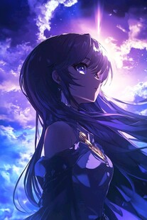 梦幻云端的动漫美少女