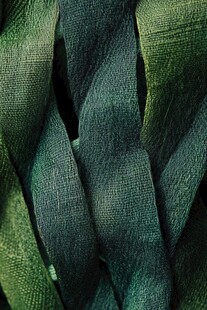 绿色交织织物纹理特写