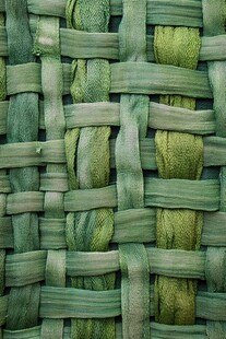 绿色编织纹理特写