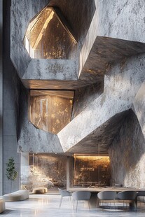 未来感几何风室内空间设计