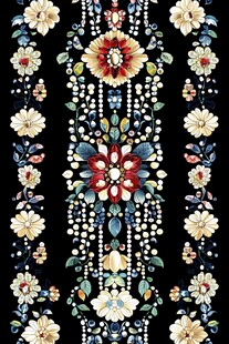 复古花卉黑色底纹图案