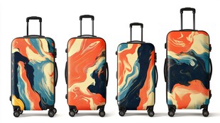 多彩抽象图案拉杆行李箱