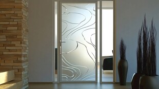 艺术磨砂玻璃门室内场景