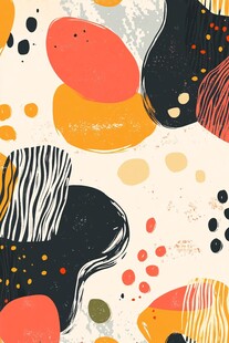 抽象几何涂鸦风图案设计