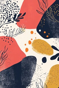 抽象植物几何图案艺术画