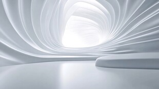 未来感白色流线型空间