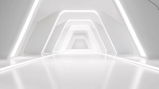 未来感白色光影科幻通道