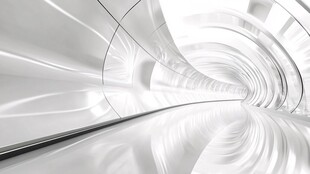 未来感白色科幻隧道空间