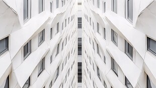 白色建筑几何线条景观