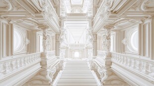 梦幻奢华白色系古典建筑空间