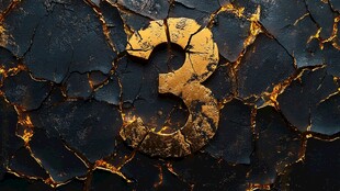 熔岩背景上的金色数字3