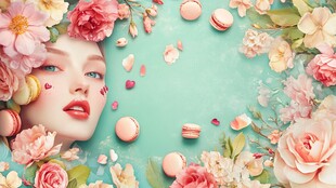 梦幻花颜与马卡龙的邂逅