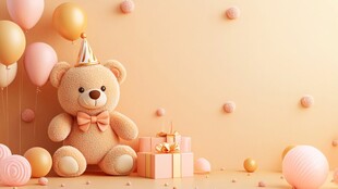 小熊的生日派对装饰场景