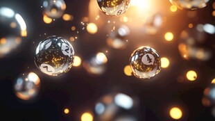 梦幻金色气泡漂浮场景