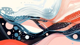 梦幻波浪抽象艺术插画