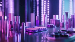紫色调科技风实验室场景