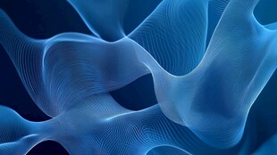 蓝色流动线条抽象艺术画面