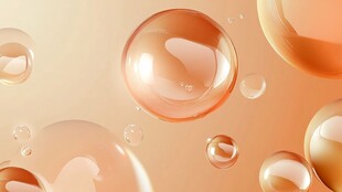 梦幻橙色气泡悬浮画面