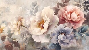 复古风花卉水彩艺术画