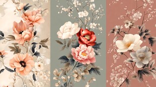 复古花卉图案组合