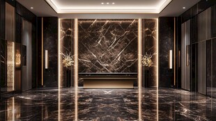 豪华大理石装饰的高端大厅
