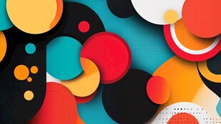 多彩几何圆形创意背景图